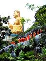 Buddhista papok szoborsora az Arany Buddhnl/Dambulla